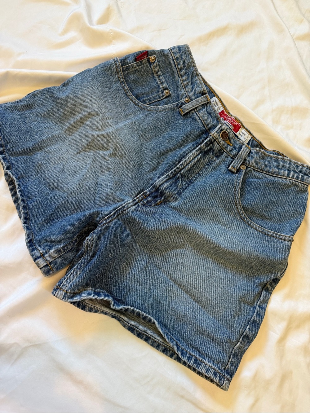 Women's Mid-Rise Blue Denim Jean Shorts